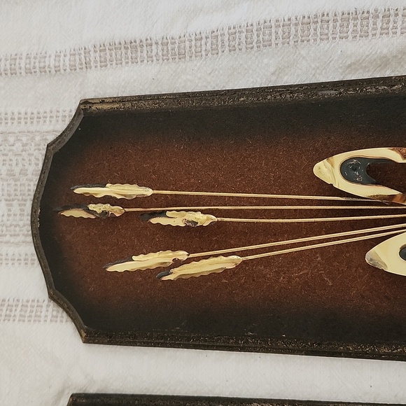 Wall hangers solid wood and metal cattails vintage - Picture 5 of 6